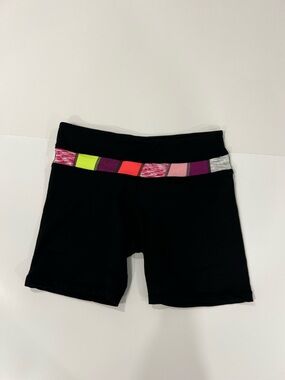 lululemon athletica Black Kids' Shorts with Neon & Pink Accent Panels